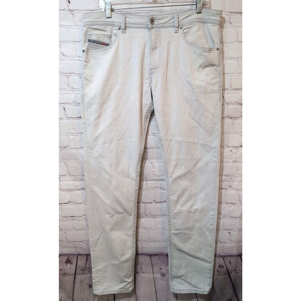 Diesel Men's Straight Jeans in Light Cream